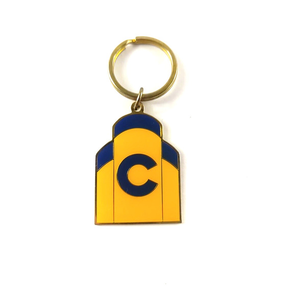 C Keychain Metal Yellow And Blue Pinnacle Design - Picture 2 of 3